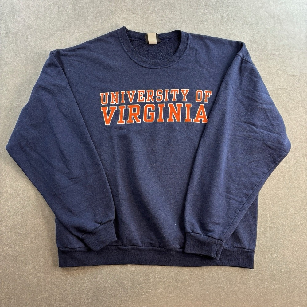 University Of Virginia Crewneck Sweatshirt Navy Orange Men's Large‎